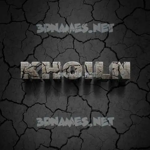khoiln in Cracked Stone style - 3D name wallpaper