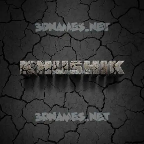 khushik in Cracked Stone style - 3D name wallpaper