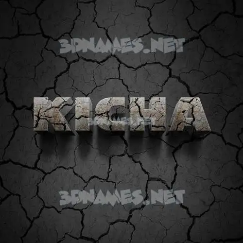 kicha in Cracked Stone style - 3D name wallpaper