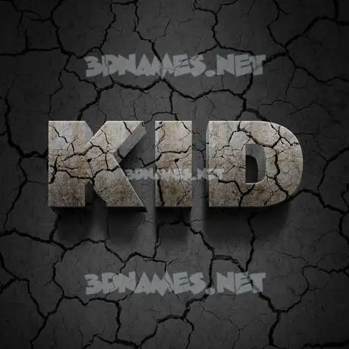 kid in Cracked Stone style - 3D name wallpaper
