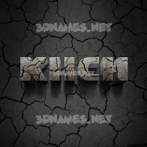 kiich in Cracked Stone style - 3D name wallpaper