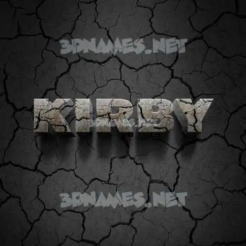 kirby in Cracked Stone style - 3D name wallpaper