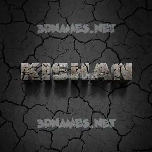 kishan in Cracked Stone style - 3D name wallpaper