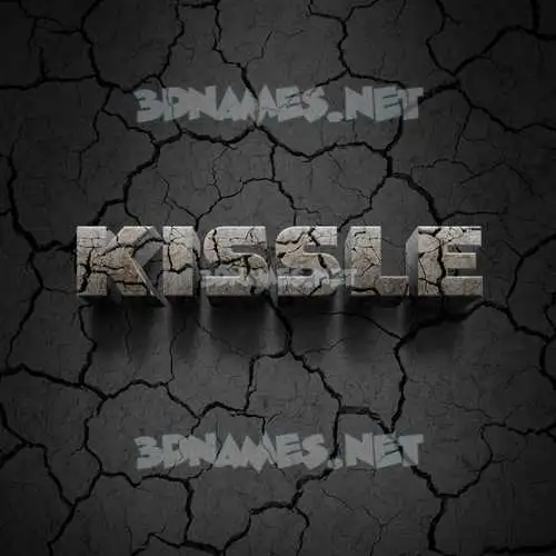kissle in Cracked Stone style - 3D name wallpaper