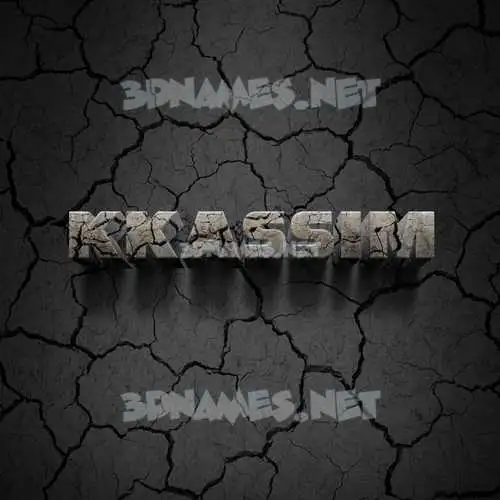 kkassim in Cracked Stone style - 3D name wallpaper