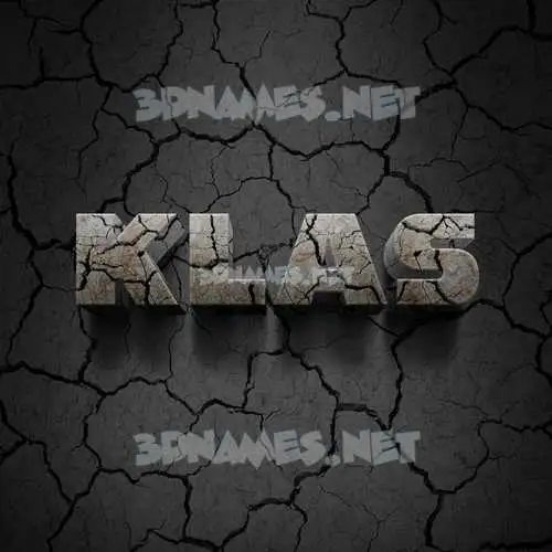 klas in Cracked Stone style - 3D name wallpaper klas in Cracked Stone style - 3D name wallpaper