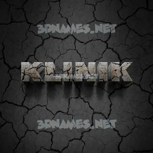 klinik in Cracked Stone style - 3D name wallpaper