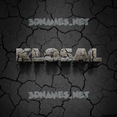 klosal in Cracked Stone style - 3D name wallpaper klosal in Cracked Stone style - 3D name wallpaper