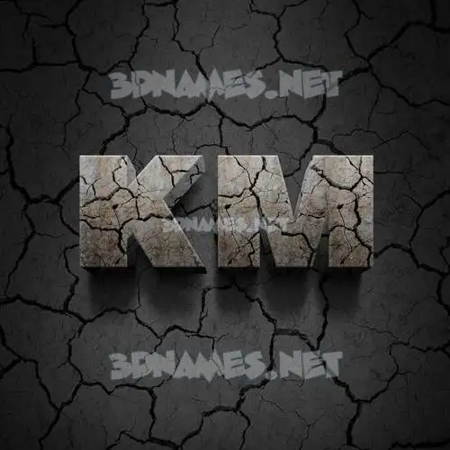 km in Cracked Stone style - 3D name wallpaper km in Cracked Stone style - 3D name wallpaper