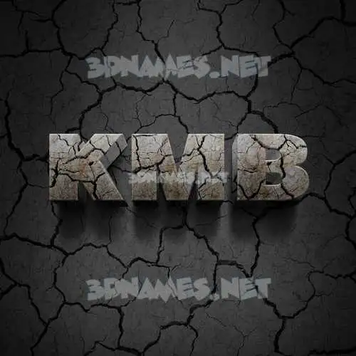 kmb in Cracked Stone style - 3D name wallpaper