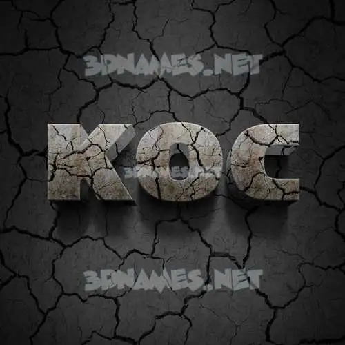 koc in Cracked Stone style - 3D name wallpaper koc in Cracked Stone style - 3D name wallpaper