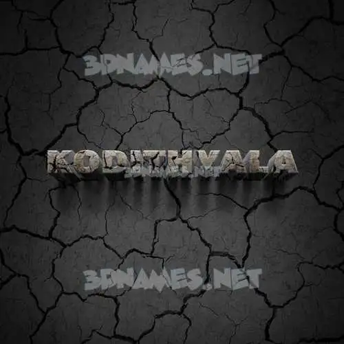 kodithyala in Cracked Stone style - 3D name wallpaper