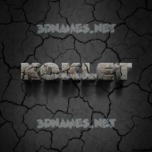 koklet in Cracked Stone style - 3D name wallpaper koklet in Cracked Stone style - 3D name wallpaper