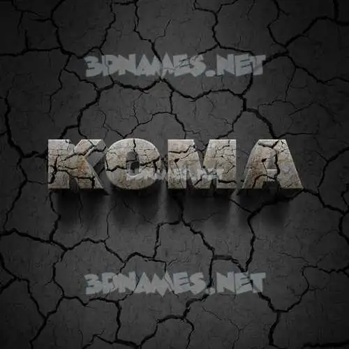 koma in Cracked Stone style - 3D name wallpaper koma in Cracked Stone style - 3D name wallpaper