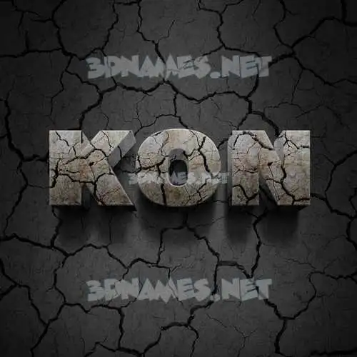 kon in Cracked Stone style - 3D name wallpaper kon in Cracked Stone style - 3D name wallpaper