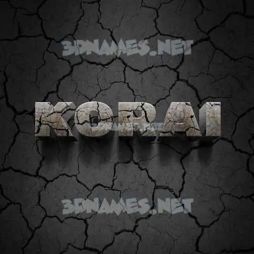 korai in Cracked Stone style - 3D name wallpaper