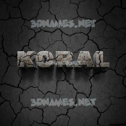 koral in Cracked Stone style - 3D name wallpaper koral in Cracked Stone style - 3D name wallpaper