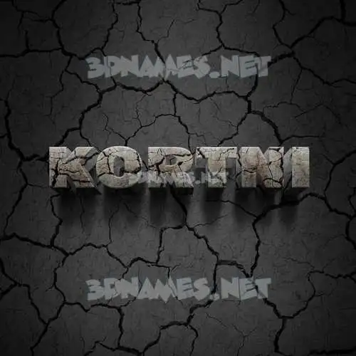 kortni in Cracked Stone style - 3D name wallpaper