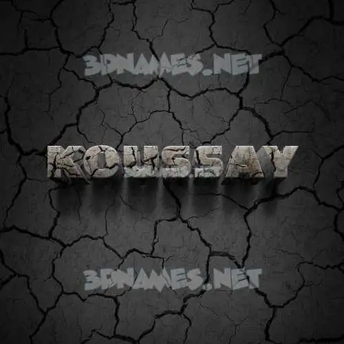 koussay in Cracked Stone style - 3D name wallpaper