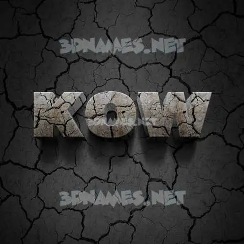 kow in Cracked Stone style - 3D name wallpaper kow in Cracked Stone style - 3D name wallpaper
