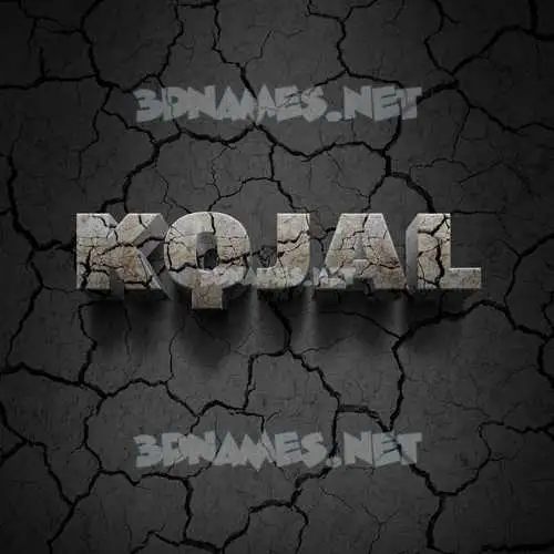 kqjal in Cracked Stone style - 3D name wallpaper kqjal in Cracked Stone style - 3D name wallpaper