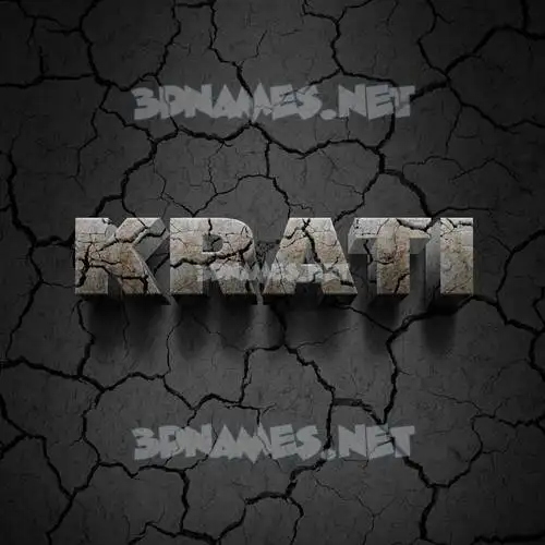 krati in Cracked Stone style - 3D name wallpaper