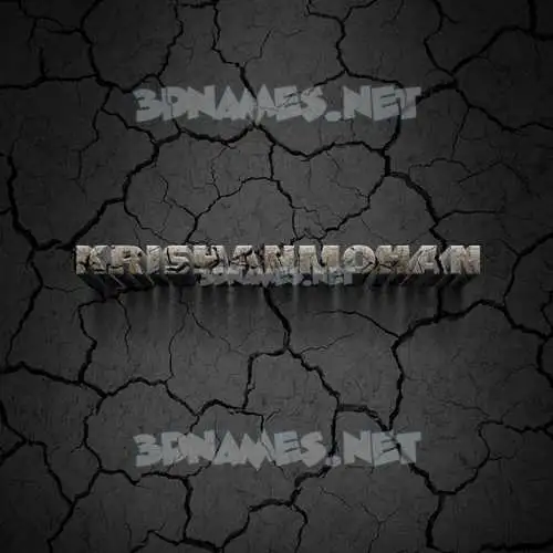 krishanmohan in Cracked Stone style - 3D name wallpaper