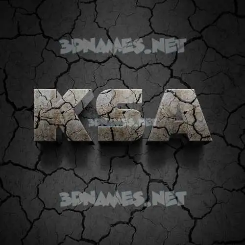 ksa in Cracked Stone style - 3D name wallpaper ksa in Cracked Stone style - 3D name wallpaper