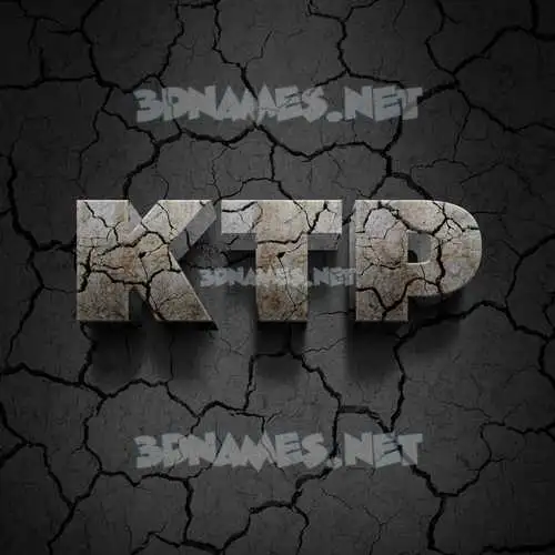 ktp in Cracked Stone style - 3D name wallpaper