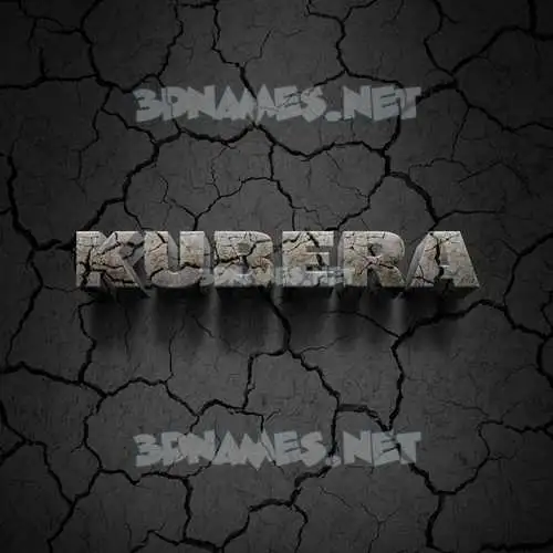 kubera in Cracked Stone style - 3D name wallpaper