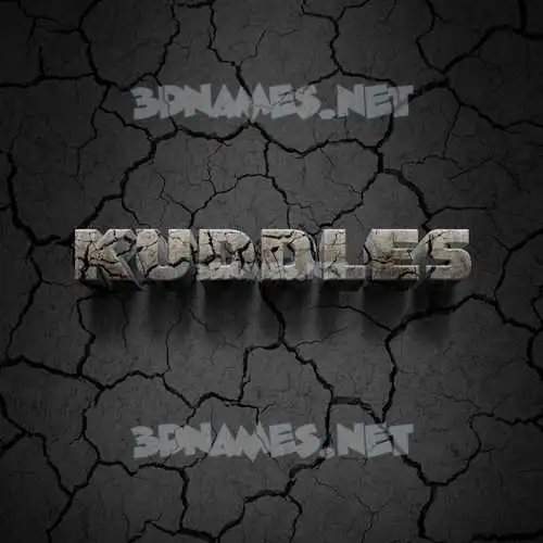 kuddles in Cracked Stone style - 3D name wallpaper