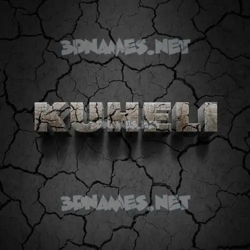 kuheli in Cracked Stone style - 3D name wallpaper