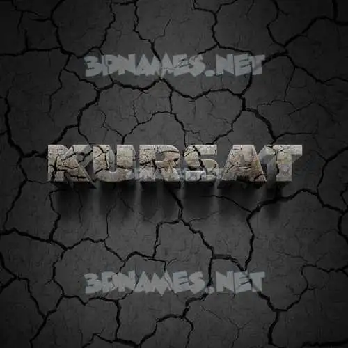 kursat in Cracked Stone style - 3D name wallpaper