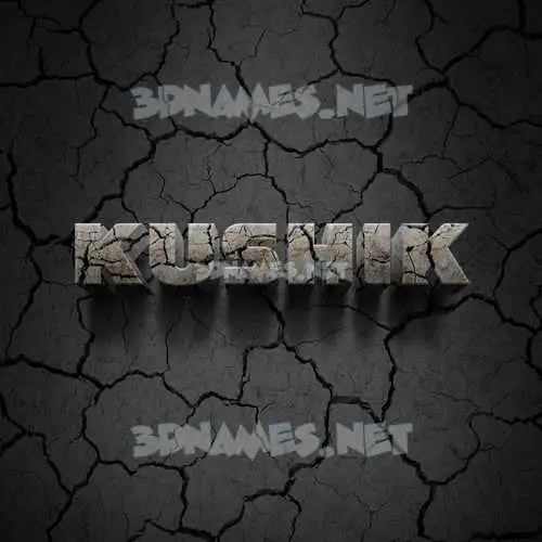 kushik in Cracked Stone style - 3D name wallpaper