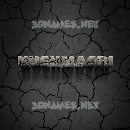 kushmasri in Cracked Stone style - 3D name wallpaper