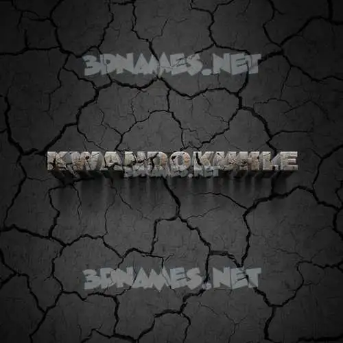 kwandokuhle in Cracked Stone style - 3D name wallpaper