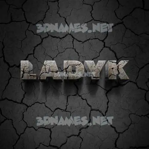 ladyk in Cracked Stone style - 3D name wallpaper