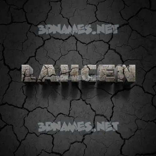 lahcen in Cracked Stone style - 3D name wallpaper