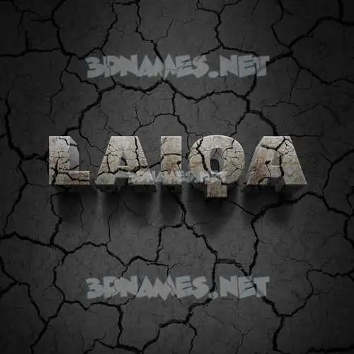 laiqa in Cracked Stone style - 3D name wallpaper