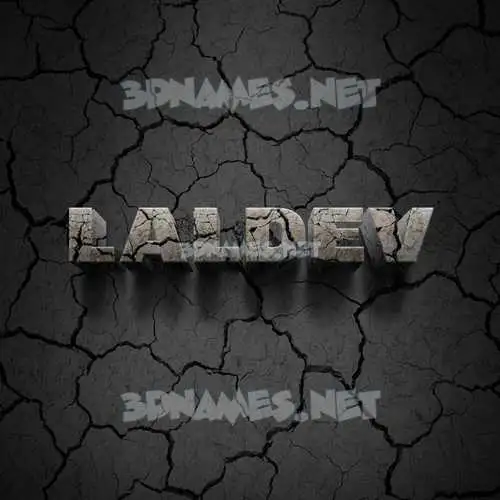 laldev in Cracked Stone style - 3D name wallpaper