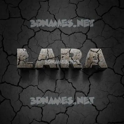 lara in Cracked Stone style - 3D name wallpaper