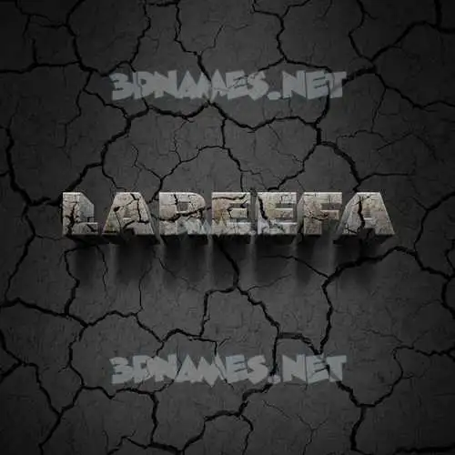 lareefa in Cracked Stone style - 3D name wallpaper