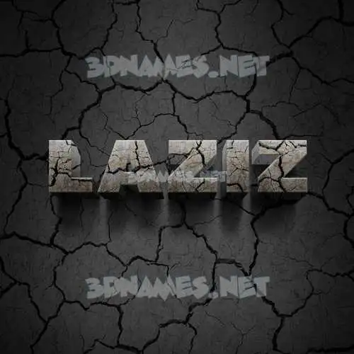 laziz in Cracked Stone style - 3D name wallpaper