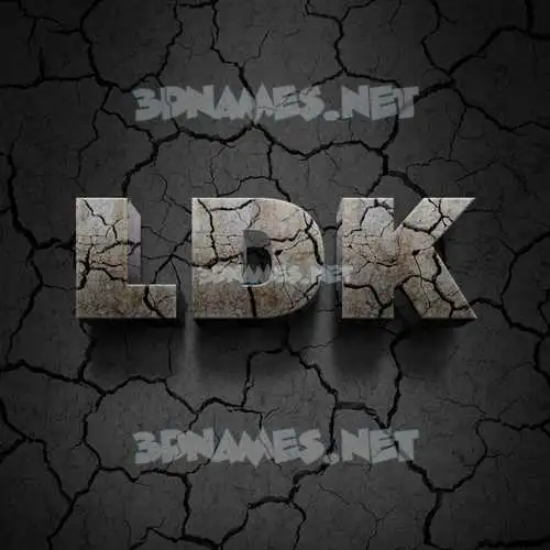 ldk in Cracked Stone style - 3D name wallpaper