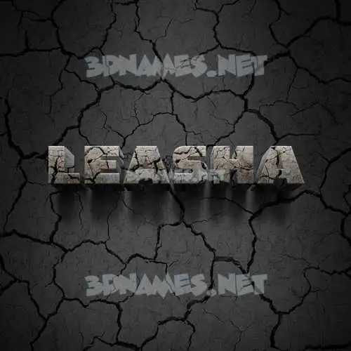 leasha in Cracked Stone style - 3D name wallpaper