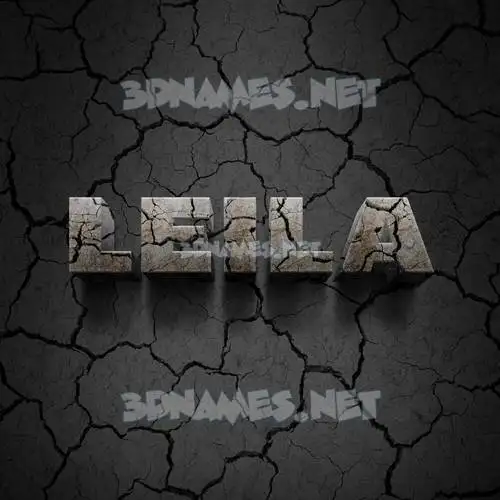 leila in Cracked Stone style - 3D name wallpaper