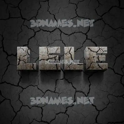 lele in Cracked Stone style - 3D name wallpaper