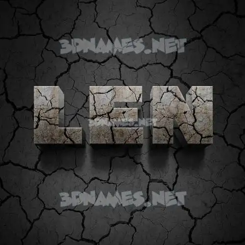 len in Cracked Stone style - 3D name wallpaper len in Cracked Stone style - 3D name wallpaper