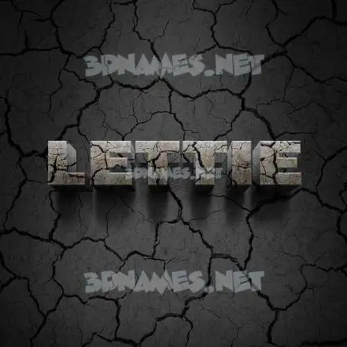 lettie in Cracked Stone style - 3D name wallpaper