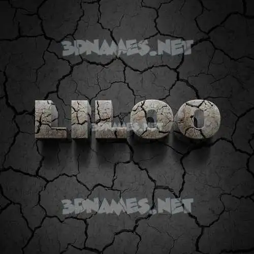 liloo in Cracked Stone style - 3D name wallpaper